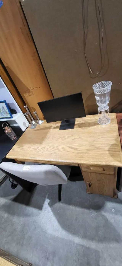 Oak Desk with Cable Management Holes