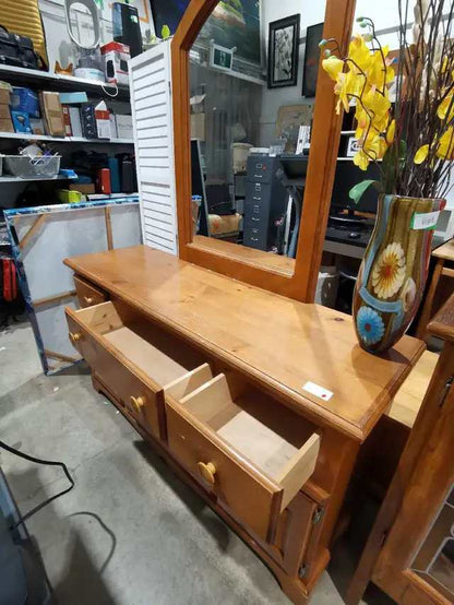 Solid Wood Dresser with Mirror