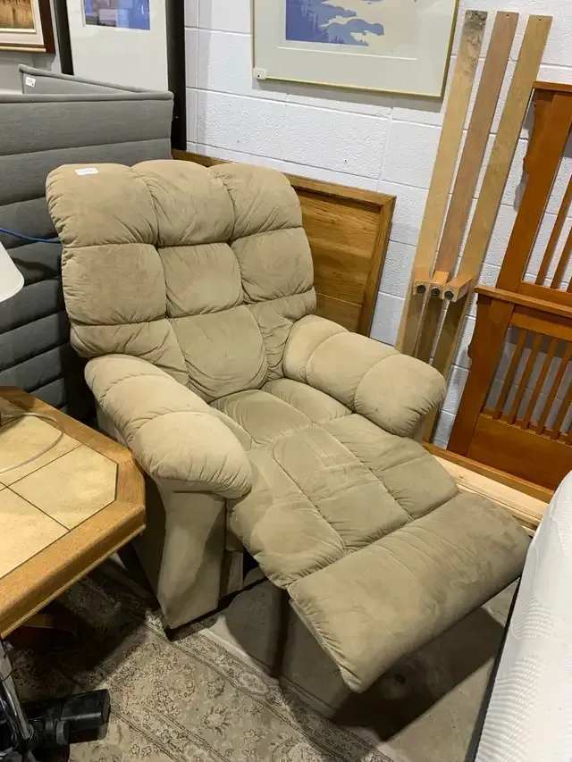 Beige Microfiber Recliner