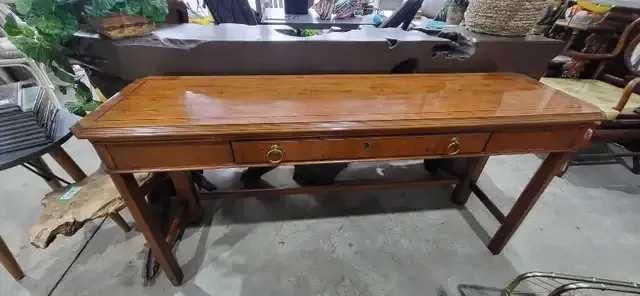 Vintage Oak Drexel Console Table 15x56x72