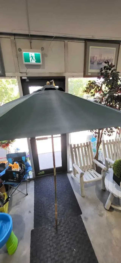 7.5 ft Wood Market Umbrella Green - Outer fabric sunbleached