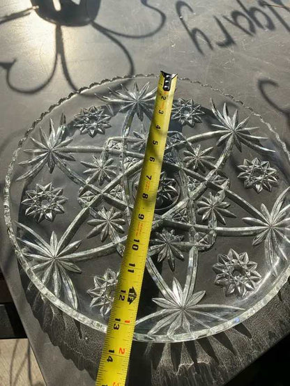 Clear Glass Star Pattern Serving Platter
