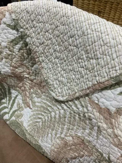 Floral Quilted Throw Blanket