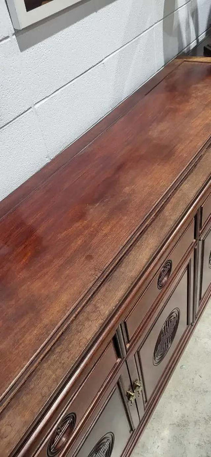 Rosewood Credenza with Shou Longevity Symbol