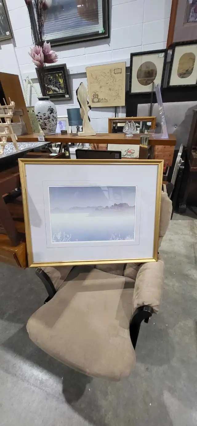 Landscape Print with Gold Frame