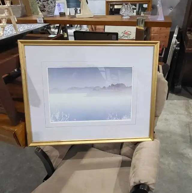 Landscape Print with Gold Frame
