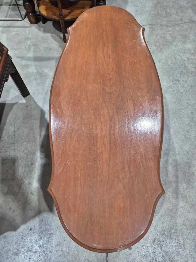 Vintage Wood Oval Coffee Table