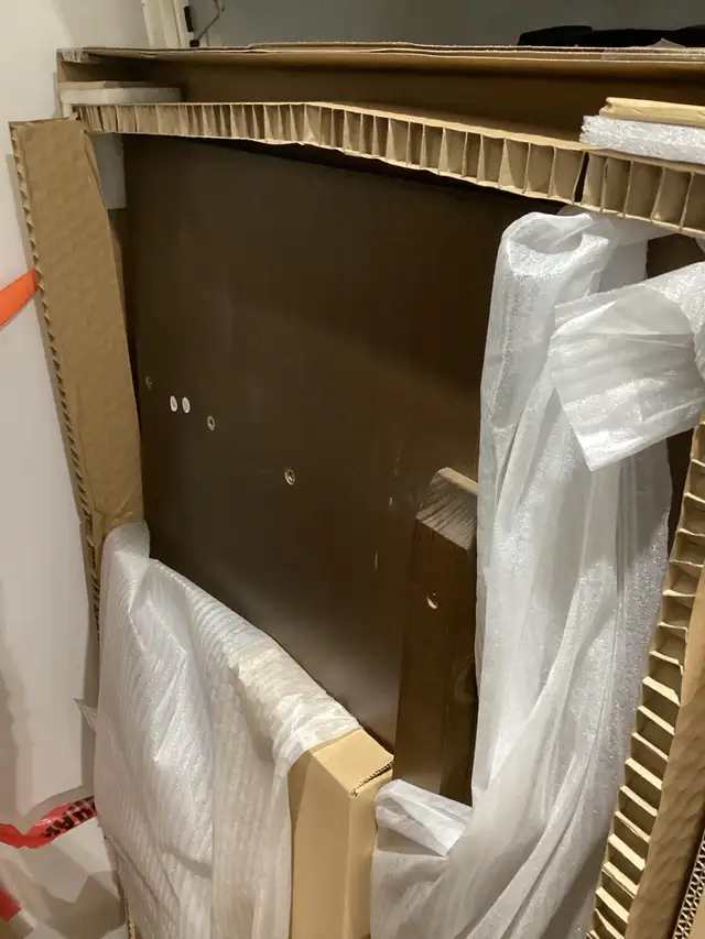 Solid Dark Wood Queen Casper Headboard - NEW IN BOX