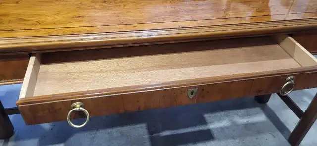 Vintage Oak Drexel Console Table with Drawer