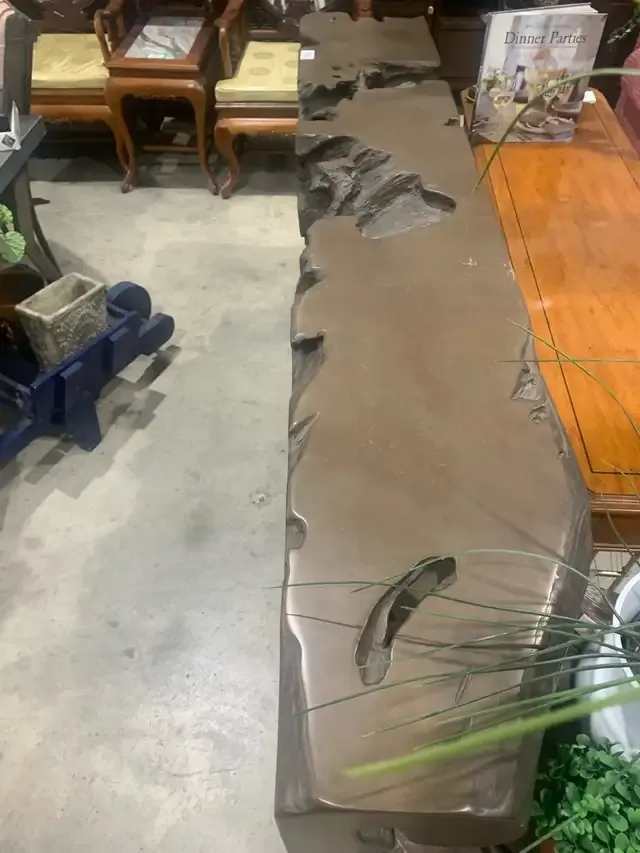 Resin Living Edge Wood Console Table