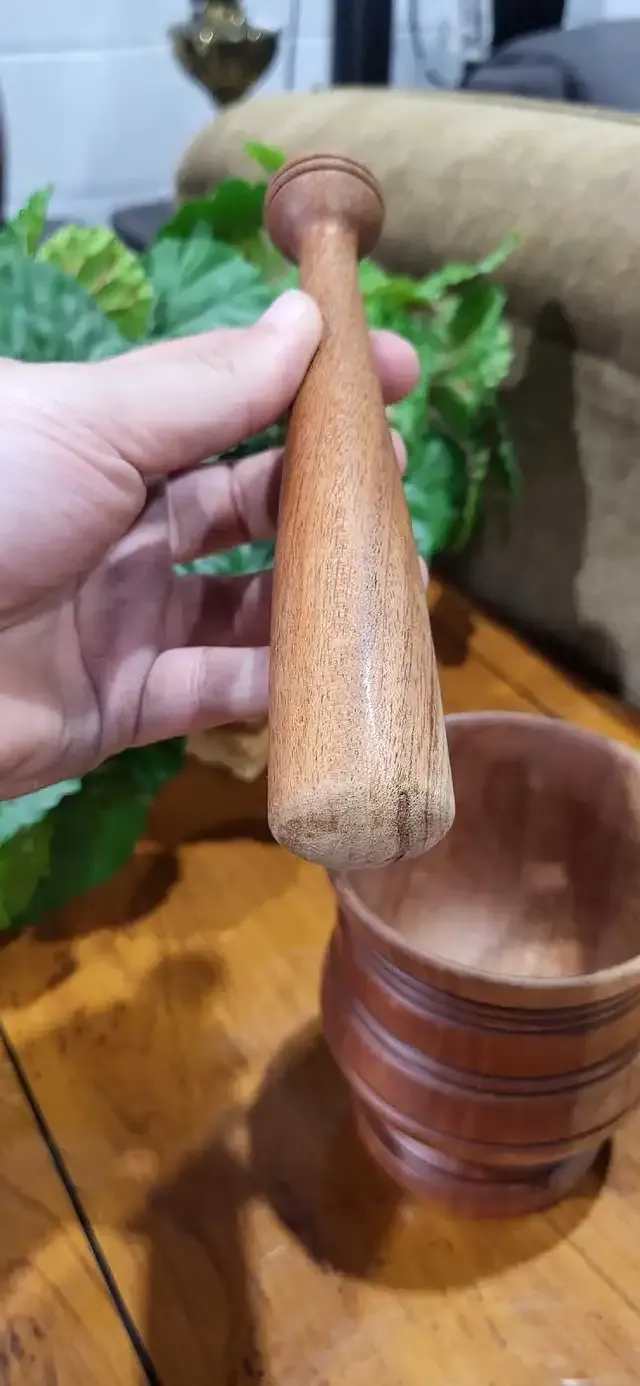 Wooden Mortar and Pestle