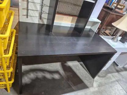 IKEA Mikael Dark Wood Desk with Shelves