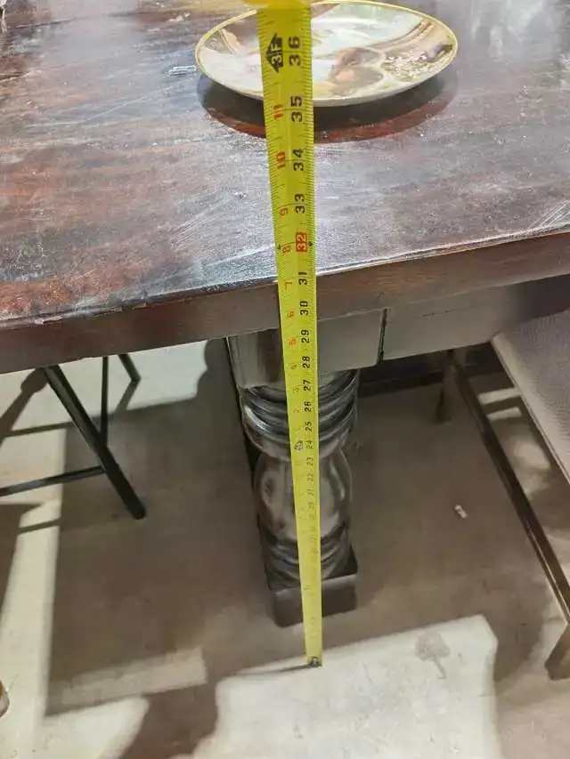 Table de salle à manger rustique en bois foncé – HARVEST