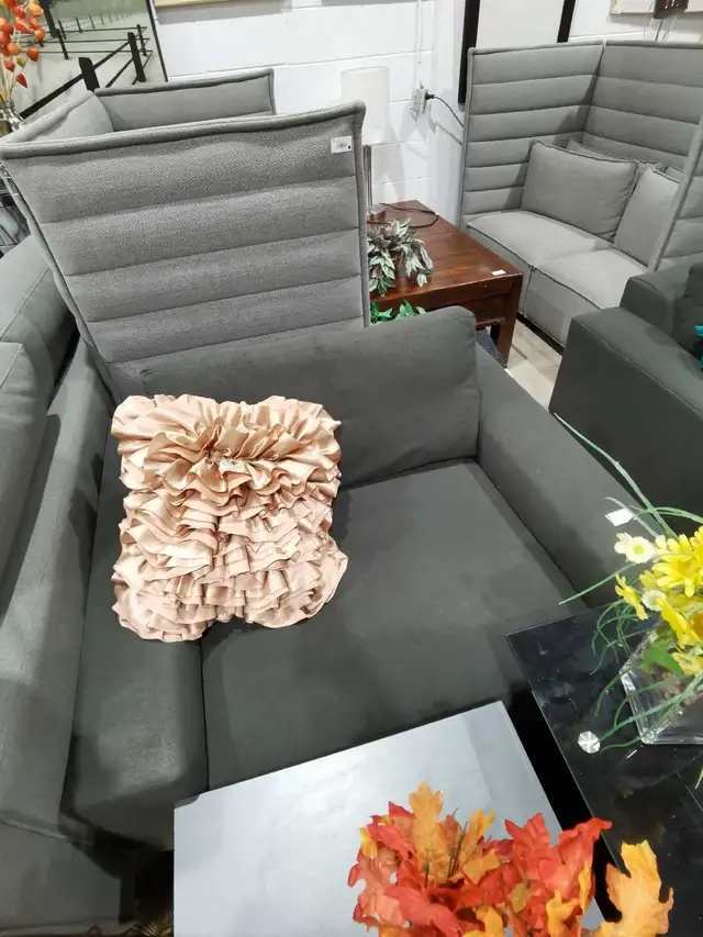 Soft cushioned Grey armchairs - 2 available