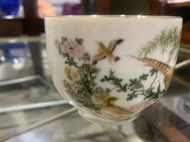 Vintage Porcelain Pheasant Tea Cups - 6 Cups