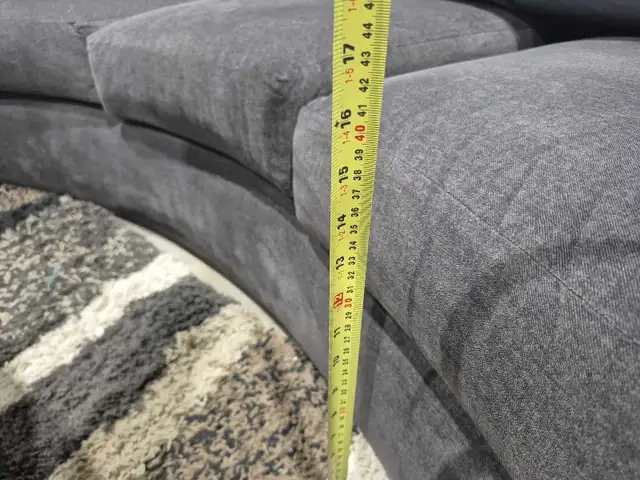 Curved Soft Grey Velvet Sofa