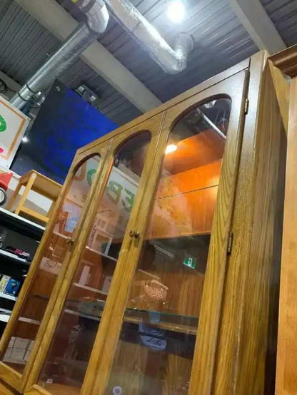 Oak Display Cabinet with Cane Doors - House of Braemore