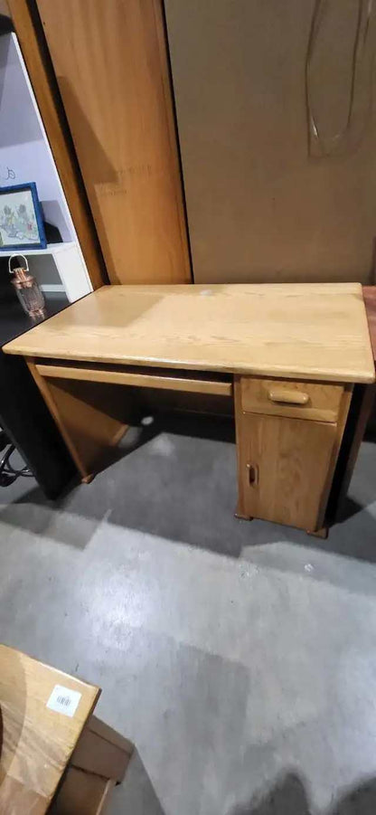 Oak Desk with Cable Management Holes