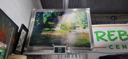 B.A. Norman Landscape Painting - Waterfall Riverbank - 2000