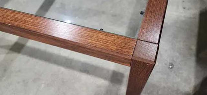 Glass Top Wooden Coffee Table
