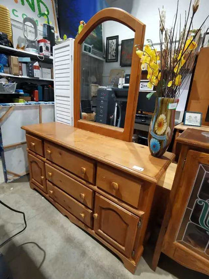 Solid Wood Dresser with Mirror