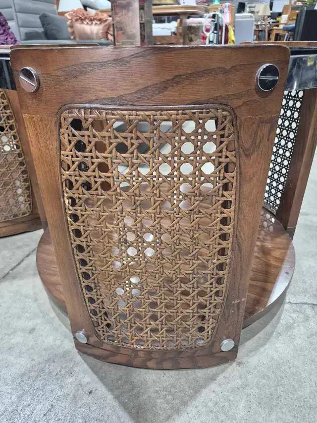 Round Glass and Netted Side Tables - $85 Each