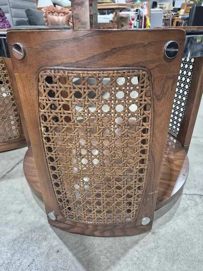 Round Glass and Netted Side Tables - $85 Each