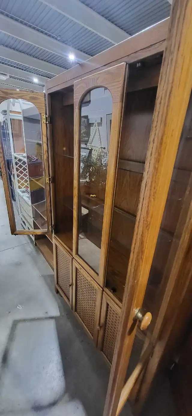 Woven Oak Display Cabinet with Lights - House of Braemore