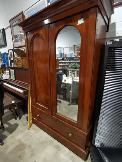 Antique Wooden Armoire with Mirror door