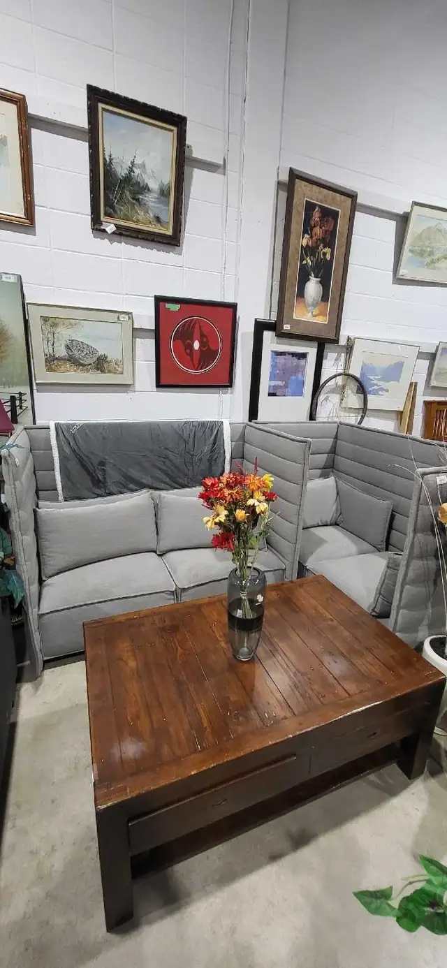 Vitra Grey High-Back Sofa - 2 Available