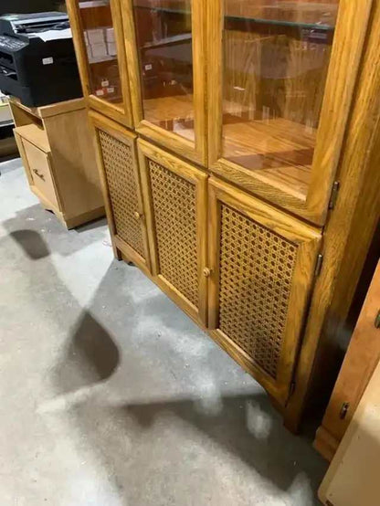 Oak Display Cabinet with Cane Doors - House of Braemore
