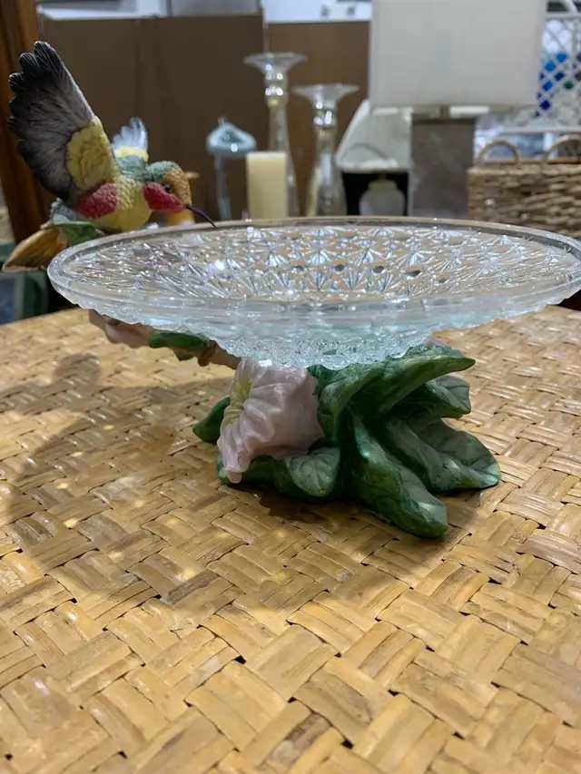 Hummingbird Decorative Glass Bowl