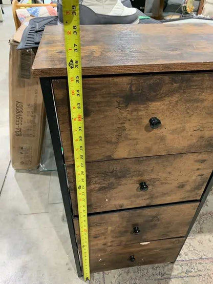 Industrial Style 4-Drawer Fabric Storage Tower