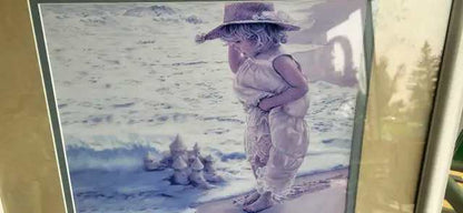 Framed Sandcastle Girl Wall Art