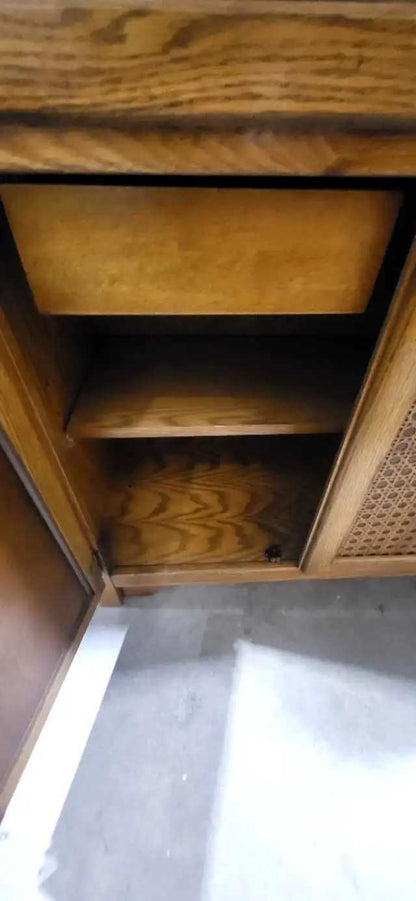 Woven Oak Display Cabinet with Lights - House of Braemore