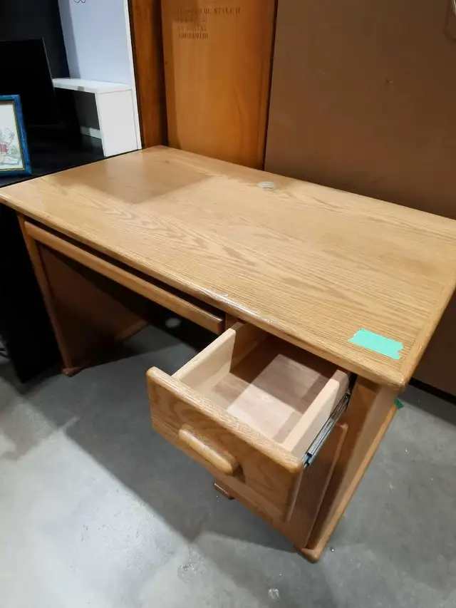 Drexel Oak Desk with cable management