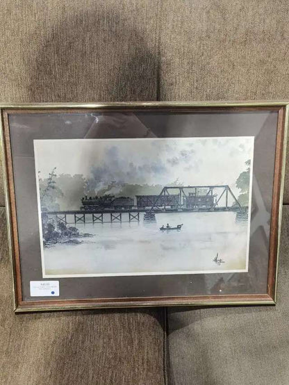 Folkins Steam Train Framed Art Print