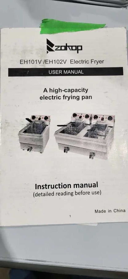 Zokop EH102V electric double deep fryer - New - Unused!