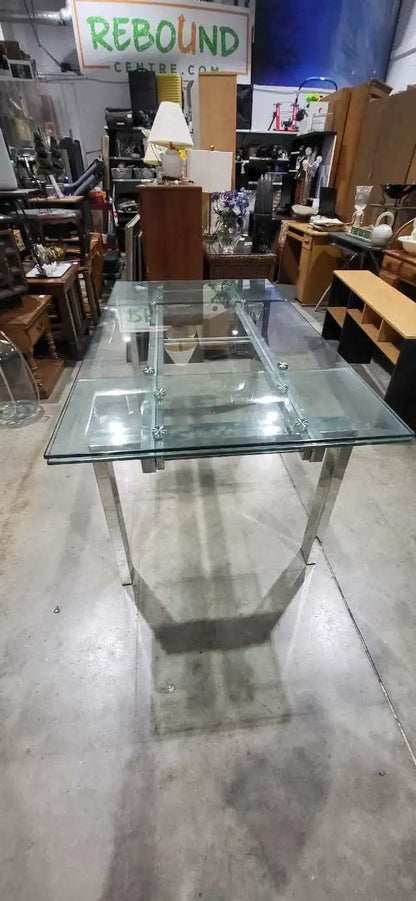 Glass and Chrome Dining Table