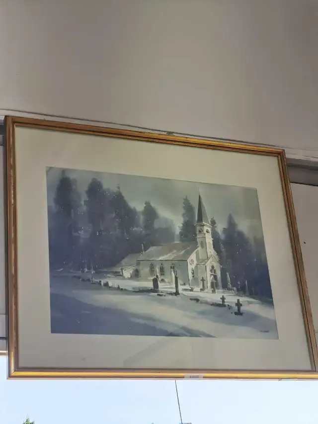 Framed Winter Landscape Print - signed by the artist