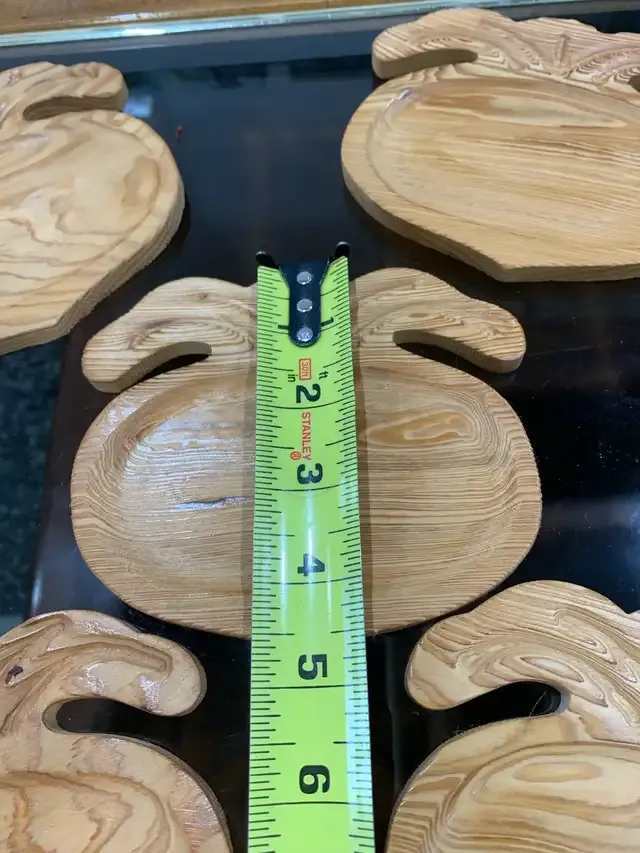 Set of 5 Wooden Turnip Shaped Coasters