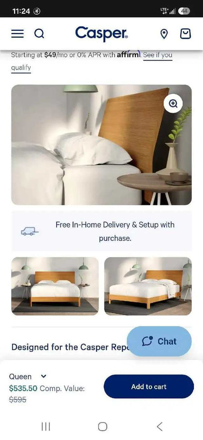 Casper Queen Headboard - New in Box - Dark Wood