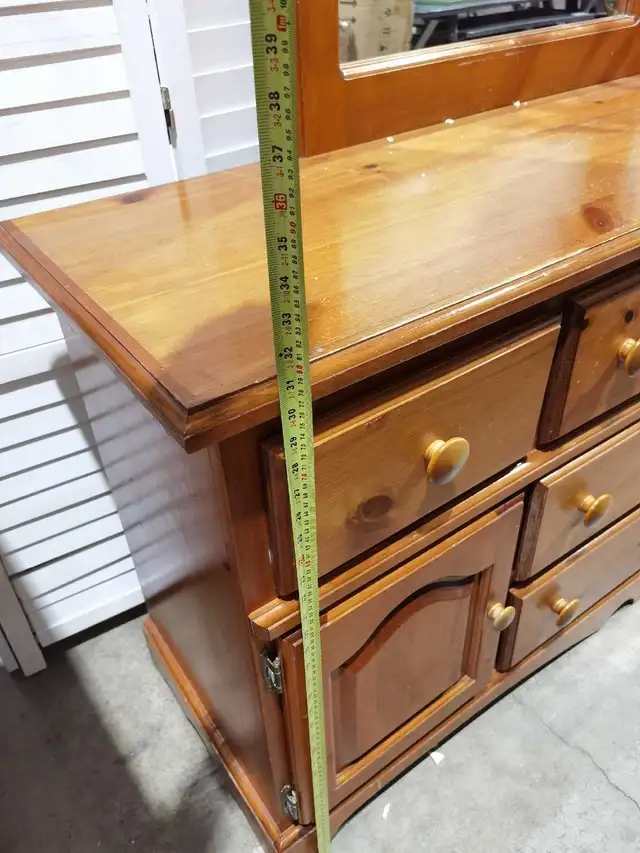 Solid Wood Dresser with Mirror