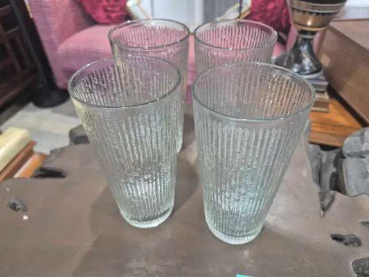 Jeanette-Styled Ribbed Glass Tumblers