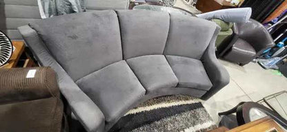 Curved Sofa - Grey - 74"x32"x37"