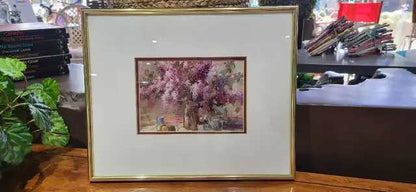 Art in Motion Lilac Floral Framed Print 13x11
