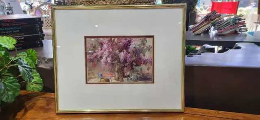 Art in Motion Lilac Floral Framed Print 13x11