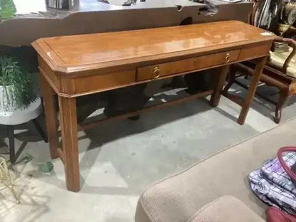Vintage Drexel Console Table - Oak