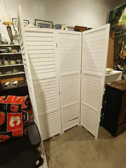 Three-Panel White Room Divider - 3 available