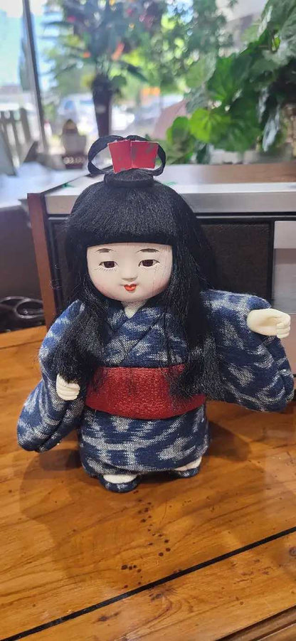 Set of 4 Japanese Ichimatsu Kimono Dolls